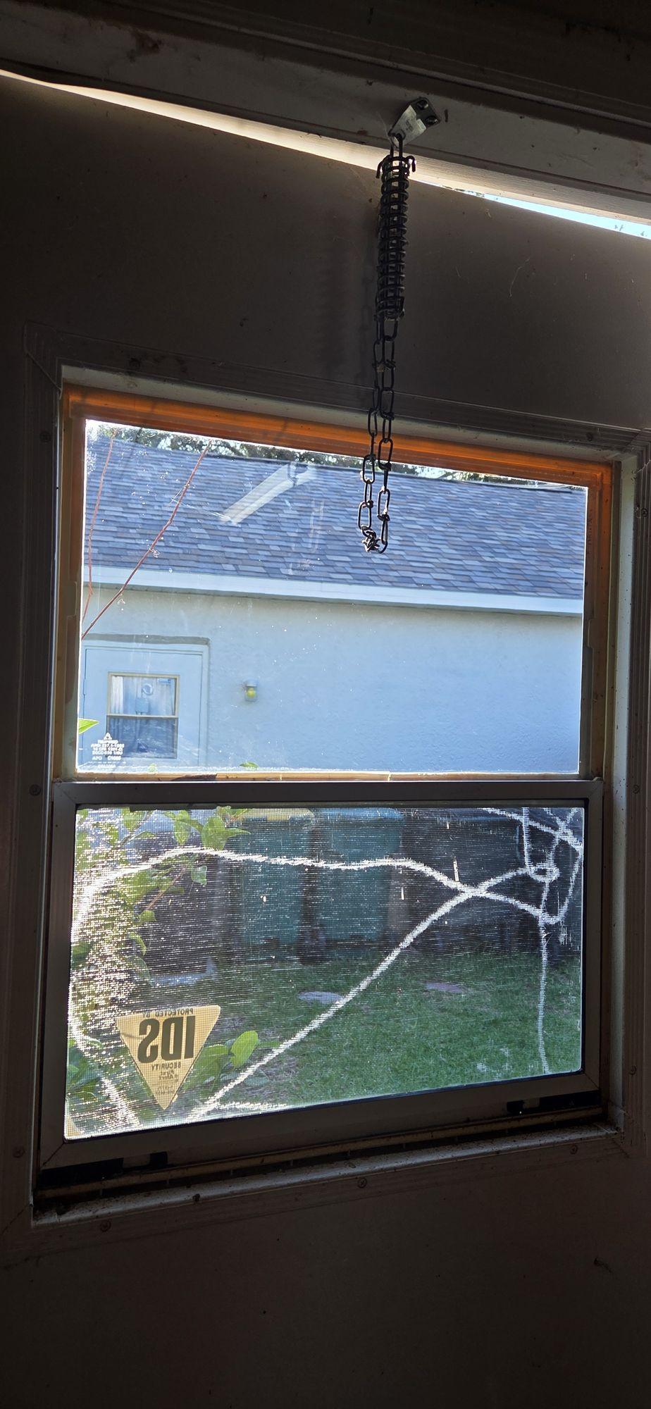 After: the same window cleaned inside and out